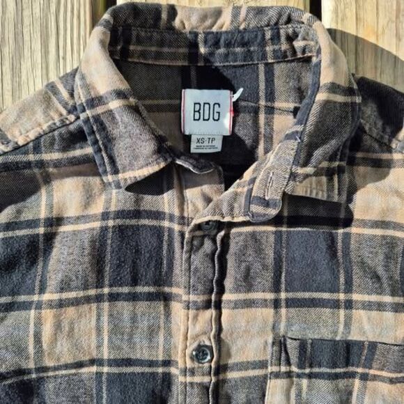 BDG Men's Long Sleeve Button-Up Flannel - XS-TP - Picture 2 of 7